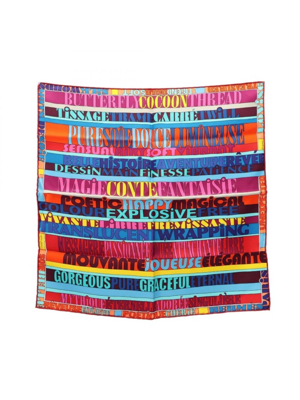 Hermes Scarf Petit Carre 40 Mots de Soie Silk